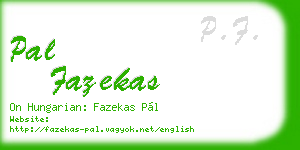 pal fazekas business card